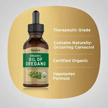 Piping Rock Oil of Oregano Organic Drops | 2 fl oz | Liquid Herbal Extract | Tincture Supplement | Origanum Minutiflorum | Non-GMO, Gluten Free
