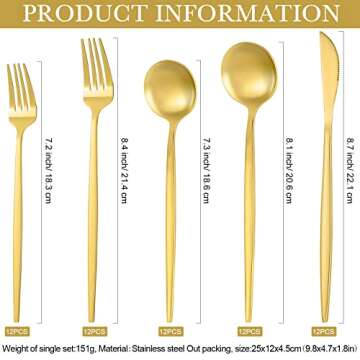 Lanties Gold Stainless Steel 60 Pieces Tableware Set