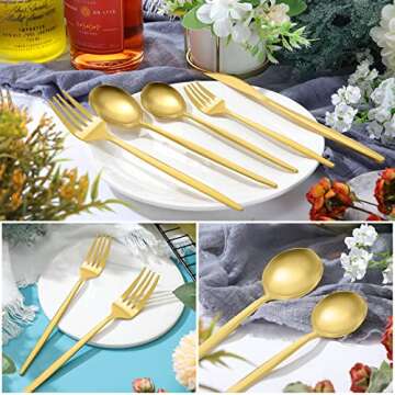 Lanties Gold Stainless Steel 60 Pieces Tableware Set