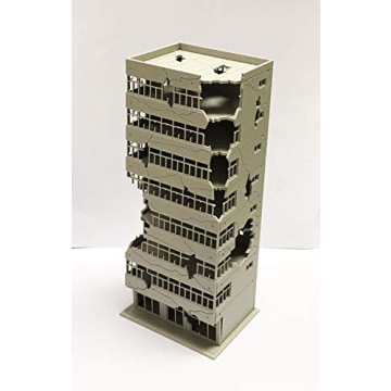 Outland Models Destroyed Cityscape N Scale Model Kit for Diorama Building
