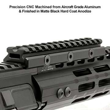 ATG Leapers Super Slim CNC Lightening Cuts Picatinny Weaver Rail Riser Mount - Aircraft Grade Alumin...