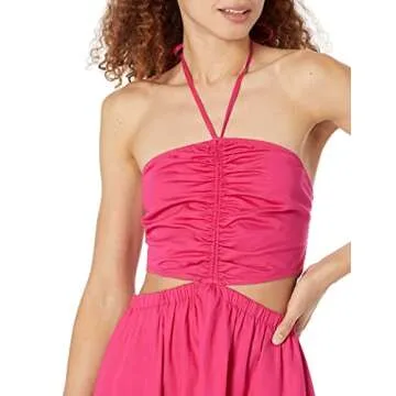 The Drop Brinda Cotton Maxi Dress, Hot Pink, Stylish Cutouts