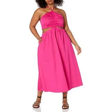 The Drop Brinda Cotton Maxi Dress, Hot Pink, Stylish Cutouts