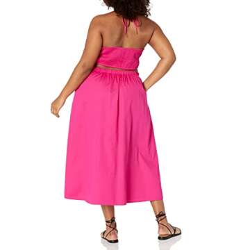 The Drop Brinda Cotton Maxi Dress, Hot Pink, Stylish Cutouts