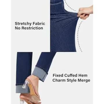 Stylish Roswear Women's High Waisted Boyfriend Jeans