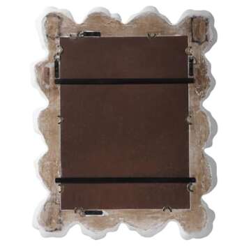 MAKLAINE Glass & Resin Mirror with Organic Shaped Frame in Matte White