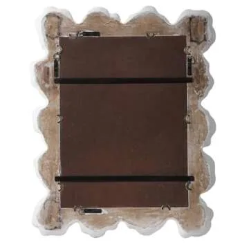 MAKLAINE Glass & Resin Mirror with Organic Shaped Frame in Matte White