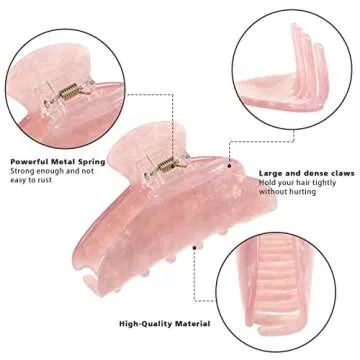 Stylish 4Pcs Acrylic Hair Clips for Thick Hair