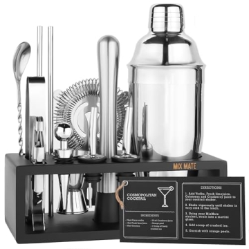 Mixology Bartender Kit with Stand - 15 Piece Bar Tool Set for Home Mixology