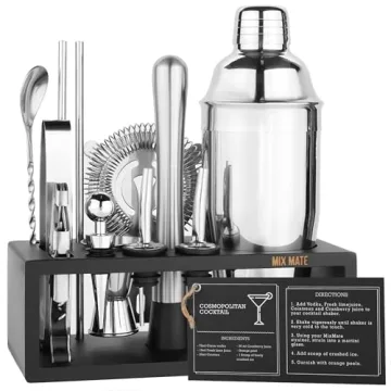 Mixology Bartender Kit with Stand - 15 Piece Bar Tool Set for Home Mixology