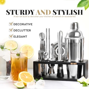 Mixology Bartender Kit - 15 Piece Cocktail Set with Stand