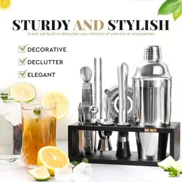 Mixology Bartender Kit - 15 Piece Cocktail Set with Stand