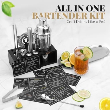 Mixology Bartender Kit - 15 Piece Cocktail Set with Stand