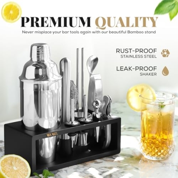 Mixology Bartender Kit - 15 Piece Cocktail Set with Stand