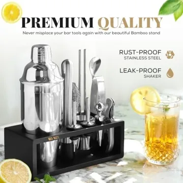 Mixology Bartender Kit - 15 Piece Cocktail Set with Stand