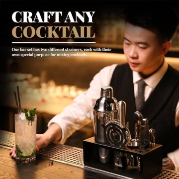 Mixology Bartender Kit - 15 Piece Cocktail Set with Stand