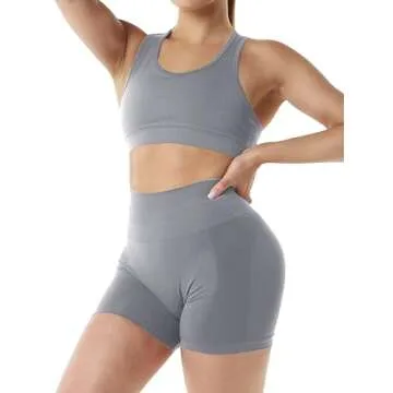 WodoWei Women's 2 Piece Seamless Workout Activewear Set