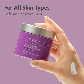 TriLASTIN Maternity Stretch Mark Prevention Cream - Paraben-Free, Hypoallergic, and Safe for Pregnancy - Stretch Mark Cream for Pregnant Women - 4 Oz - Belly Cream for Pregnant Women