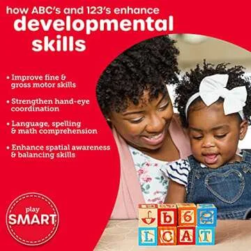 Oaktown Supply 36 Large Educational Wooden Blocks for Toddlers