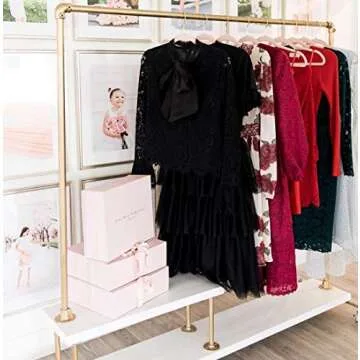 Stylish Industrial Pipe Rolling Clothing Rack with Wheels