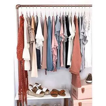 Stylish Industrial Pipe Rolling Clothing Rack with Wheels