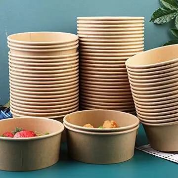37OZ Kraft Paper Salad Bowls for All Meals - 70 Pack