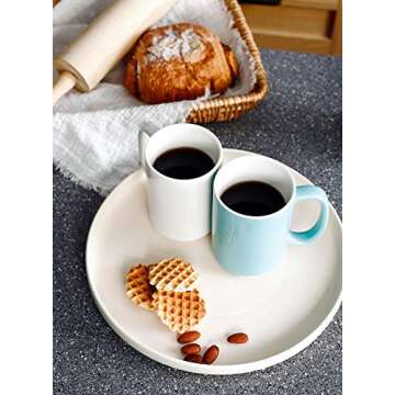 Sweese 608.002 Porcelain Mugs Set, 15 Ounce Large Handle Mugs, Set of 6, Multicolor, Hot Assorted colors