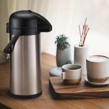 Vondior Coffee Carafe - 102oz Insulated Pump Dispenser for Drinks