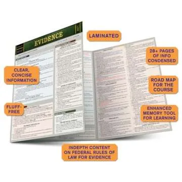 Laminated Evidence Study Guide for Law Students