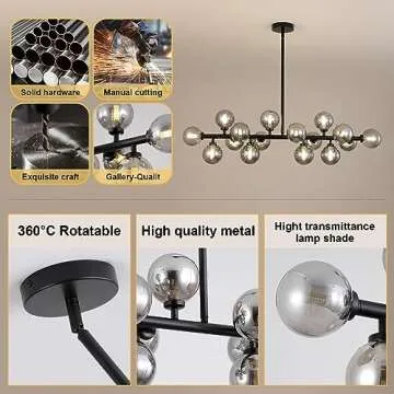 Stylish Zunkoglory Black Sputnik Chandelie