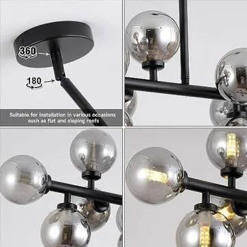Stylish Zunkoglory Black Sputnik Chandelie