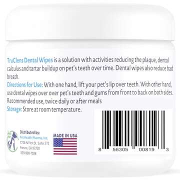Pet Health Pharma TRUCLENS | Dental Wipes for Dogs and Cats (50ct Wipes)
