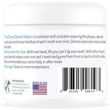 TRUCLENS Dental Wipes for Dogs and Cats - Easy Care