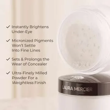 Laura Mercier Secret Brightening Powder For Under Eyes, Weightless Setting Powder for Under-Eye Concealer, Instantly Brightens, Sets & Prolongs Makeup, Shade 2