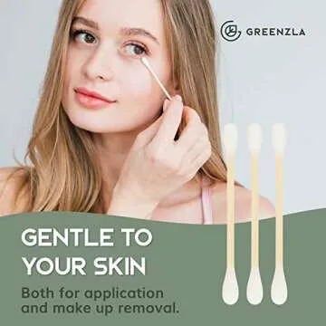 1200 Pack Organic Cotton Swabs Natural Cotton Swabs for Ears Cruelty-Free Cotton Swabs Biodegradable All Natural Chlorine-Free & Hypoallergenic Cotton Swabs Comes with Eco Friendly Cotton Swab Holder