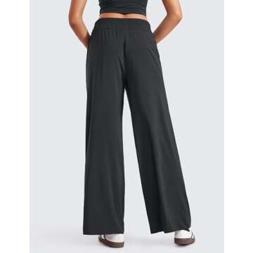 CRZ YOGA Lightweight Wide Leg Pants for Women 30" High Waisted Casual Lounge Travel Work Sweatpants ...