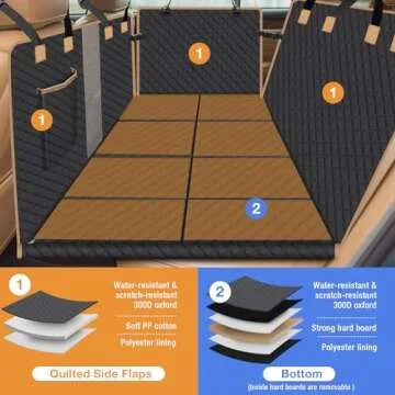 Lekespring Dog Car Seat Cover for Back Seat, Backseat Extender for Dogs Hard Bottom, Car Back Seat Extender for Dogs, Dog Hammock for Cars, Black