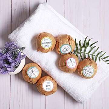 6 XL USA Made Essential Oils Bath Bombs Gift Set - Organic Coconut Oil and Shea Butter - Bath Bombs for Women - Perfect for Bubble & Spa Bath - Christmas Gifts for Women