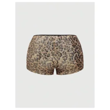 BEAUDRM Leopard Print Party Shorts for Women