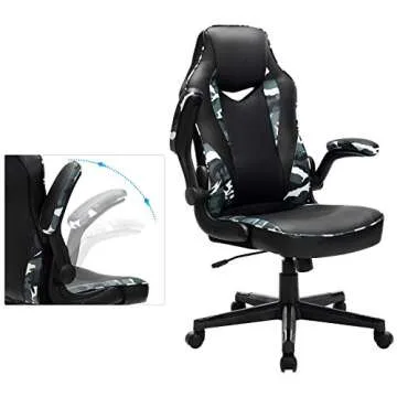 SONGMICS Racing Gaming, Adjustable Ergonomic Office Chair, 330 lb Load, Black + Camouflage