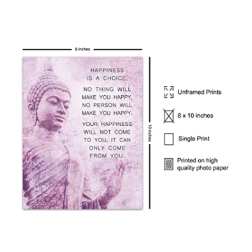 Inspirational Buddhism Happiness Quote - 8x10 Wall Art