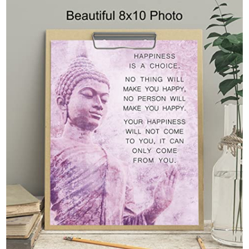 Inspirational Buddhism Happiness Quote - 8x10 Wall Art
