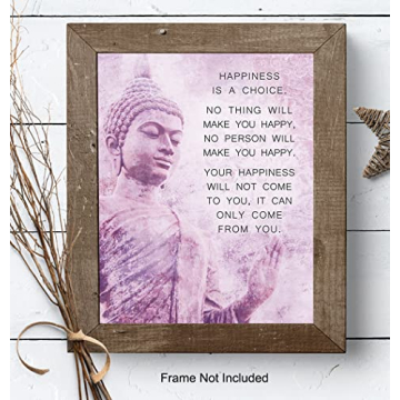 Inspirational Buddhism Happiness Quote - 8x10 Wall Art