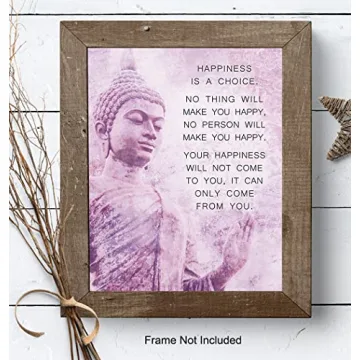 Inspirational Buddhism Happiness Quote - 8x10 Wall Art