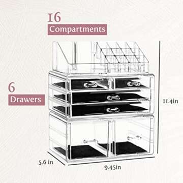Masirs Clear Cosmetic Storage Organizer, Classy Design, Versatile, Simplifies Your Life