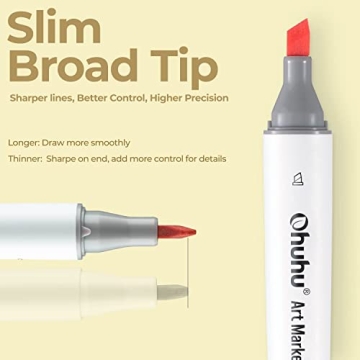 Ohuhu Alcohol Markers: 60 Vibrant Dual-Tip Pens for Artists