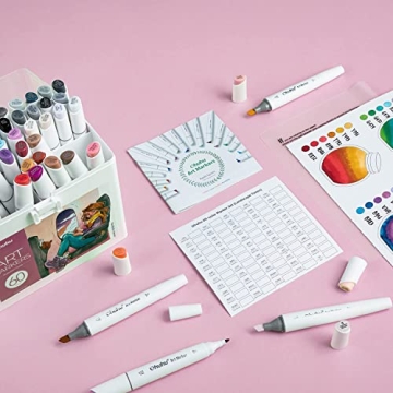 Ohuhu Alcohol Markers: 60 Vibrant Dual-Tip Pens for Artists