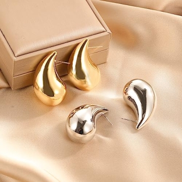 Elegant Teardrop Earrings Hypoallergenic, Gold Plated