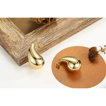 Elegant Teardrop Earrings Hypoallergenic, Gold Plated
