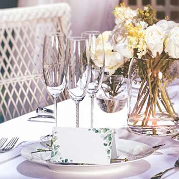 Fumete 100 Pack Watercolor Eucalyptus Place Cards